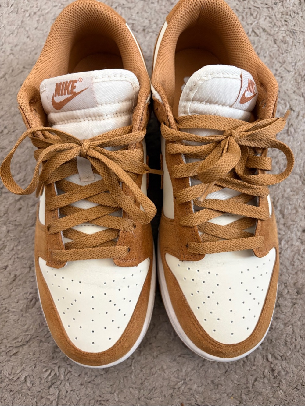 Nike Women’s Low-Top Sneakers - Tan and White